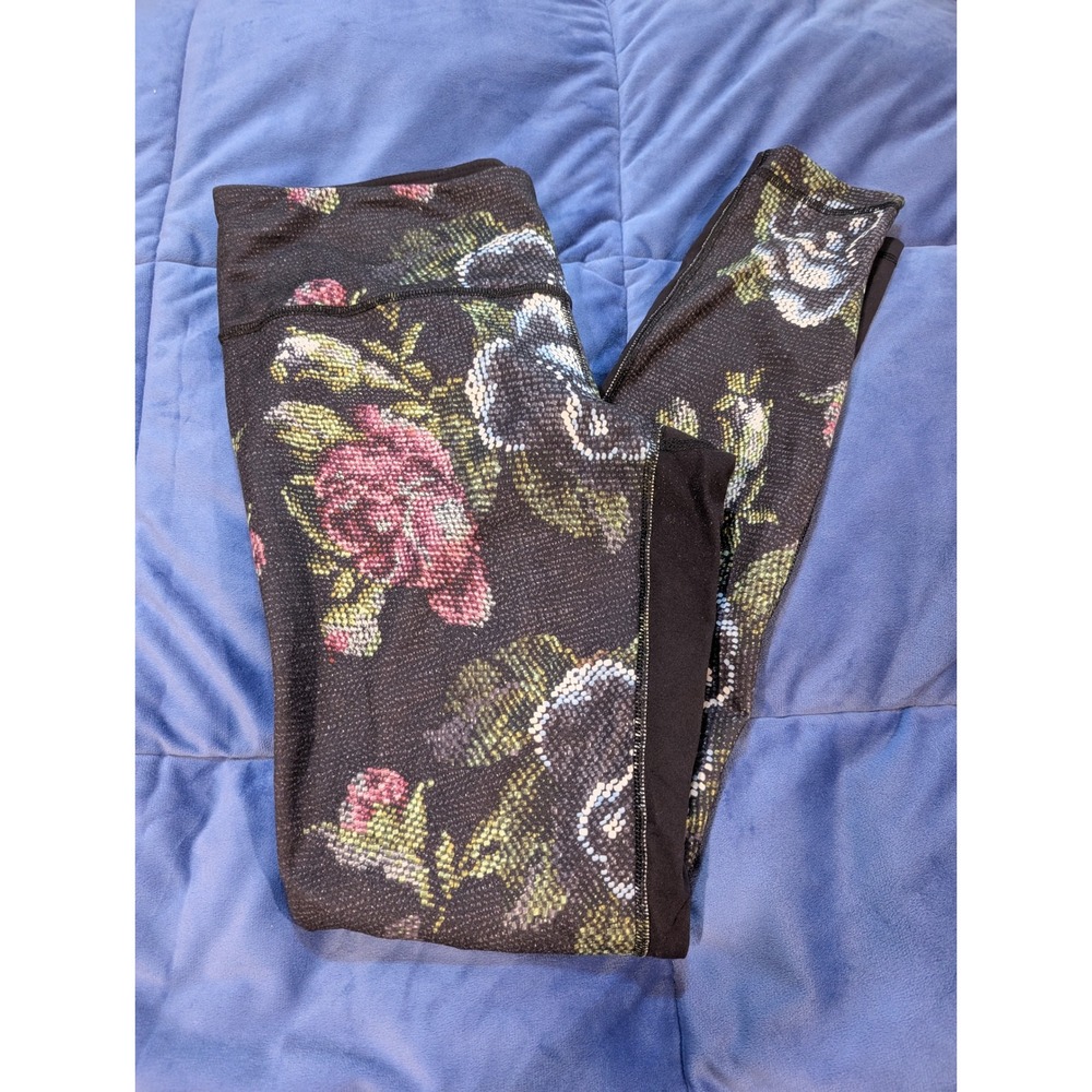 Lululemon Wunder Under Pant 10 Garden Party Smooth Silver Multi Black
